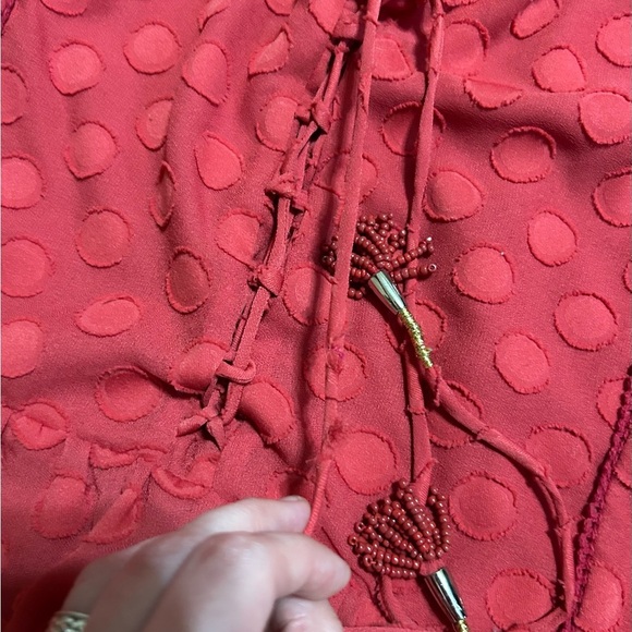 Soft Surroundings Besito Blouse Womens Size 2X Red Polka Dot Bell Sleeve - Picture 7 of 12